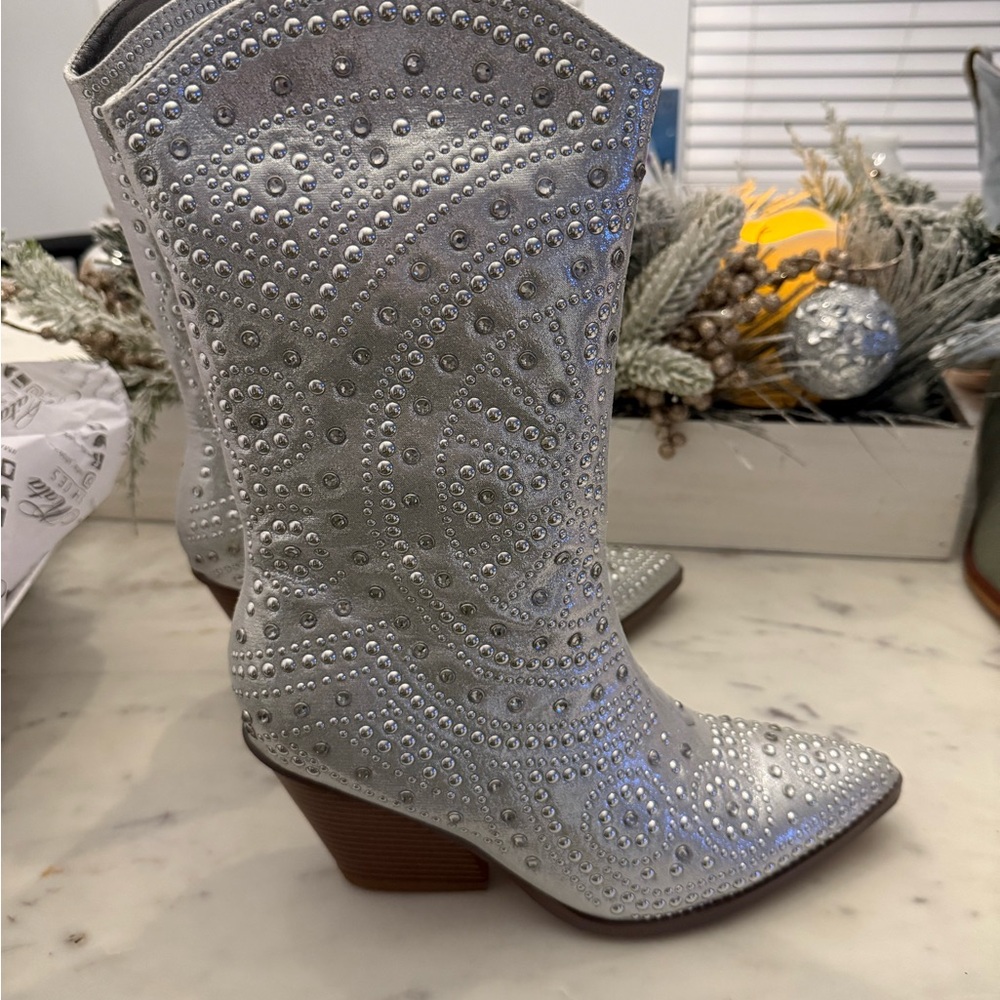 Silver Studded Western Boots
